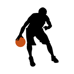 Image showing Basketball Player Silhouette