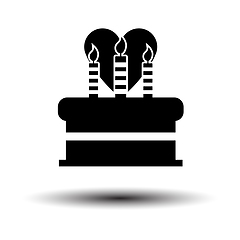 Image showing Cacke With Candles And Heart Icon