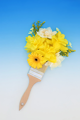 Image showing Surreal Spring and Easter Abstract Flower Paintbrush Design