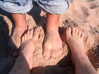 Image showing Sandy Feet at the Beach