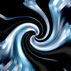 Image showing Black & Blue Swirl Background