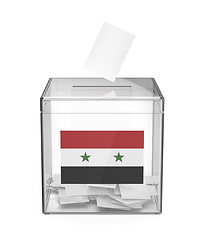 Image showing Ballot box with the flag of Syria