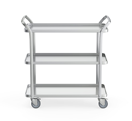 Image showing Empty silver serving cart