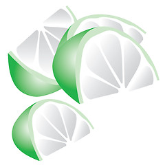 Image showing Rasterized_vector_green_lime_wedges