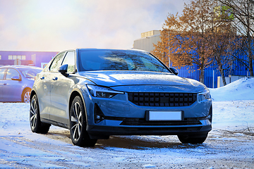 Image showing Polestar 2 Electric Car in Winter 