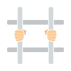 Image showing Hands Holding Prison Bars Icon