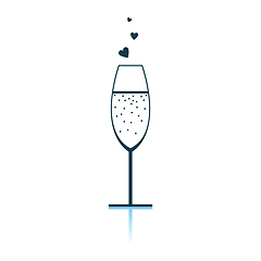 Image showing Champagne Glass With Heart Icon