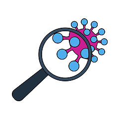 Image showing Magnifier Over Coronavirus Molecule Icon