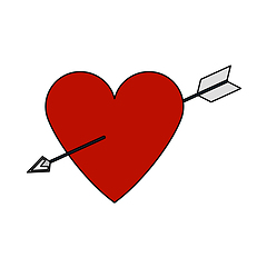 Image showing Pierced Heart By Arrow Icon