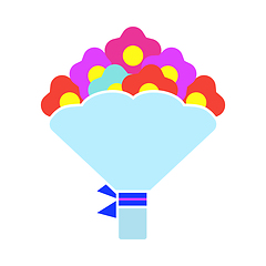 Image showing Tulips Bouquet Icon With Tied Bow