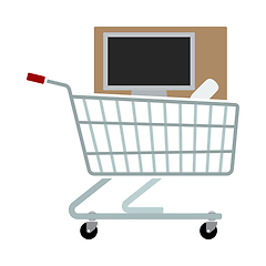 Image showing Shopping Cart With PC Icon