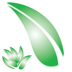 Image showing Rasterized Vector Green Leaf