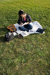 Image showing Musician Writing