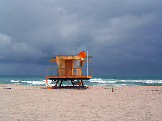 Image showing Stormy Lifeguard Tower