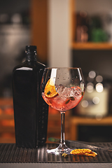 Image showing Pink gin cocktail