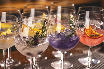 Image showing Gin tonic cocktails