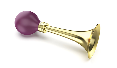 Image showing Golden bicycle bulb horn