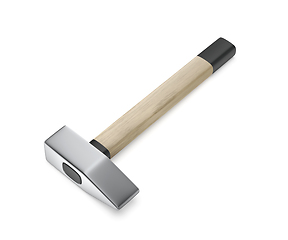 Image showing Hammer with wooden handle