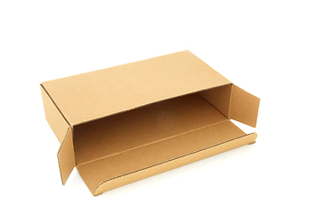 Image showing Slimline Brown Cardboard Rectangular Shape Delivery Box