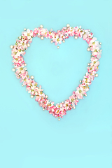 Image showing Heart Shaped Apple Blossom Spring Wreath with Pearls