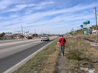 Image showing hitchhiking