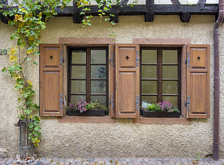 Image showing house facade with historic windows