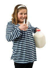 Image showing Child Drinking Milk