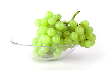 Image showing green grapes in bowl