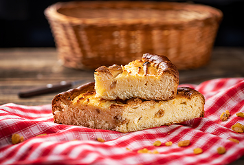 Image showing Slice of homemade vanilla cake