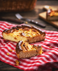 Image showing Cottage cheese cake with raisins