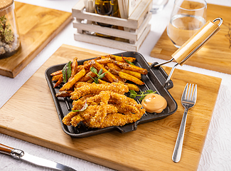 Image showing Breaded chicken breast strips