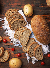 Image showing Freshly baked rustic bread