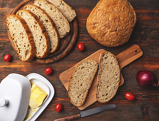 Image showing Slices of fresh homemade bread