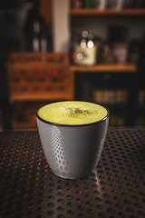 Image showing Matcha, green tea latte