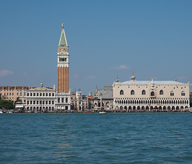 Image showing St Mark square seen fron St Mark basin in Venice