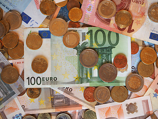 Image showing Euro (EUR) notes and coins, European Union (EU)