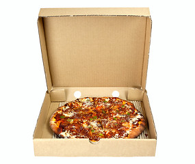 Image showing Pizza in a takeaway box