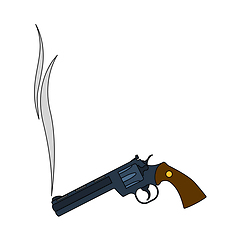 Image showing Smoking Revolver Icon