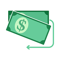 Image showing Cash Back Dollar Banknotes Icon