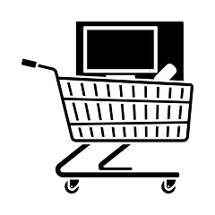 Image showing Shopping Cart With PC Icon