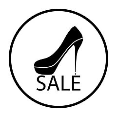 Image showing High Heel Shoe On Sale Sign Icon