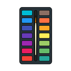 Image showing Watercolor Paint-box Icon