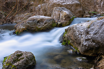 Image showing beautiful mountain rapid through the rocks