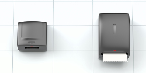 Image showing Paper towel dispenser and electric hand dryer