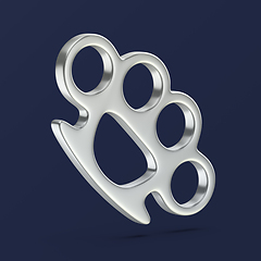 Image showing Silver brass knuckles