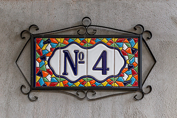 Image showing Number 4, four, house number