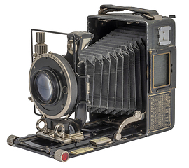 Image showing historic folding camera