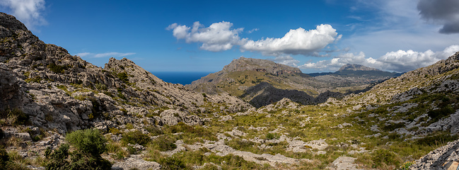 Image showing Mirador Coll de Reis, Nudo de Corbata, Serra de Tramuntana mountain Balearic Islands Mallorca Spain.