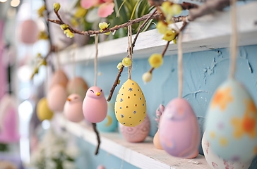 Image showing Eggs Hanging From Branch, A Cluster of Nourishment, Suspended in Natures Embrace