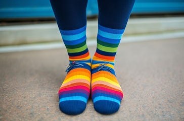 Image showing Person Wearing Colorful Socks